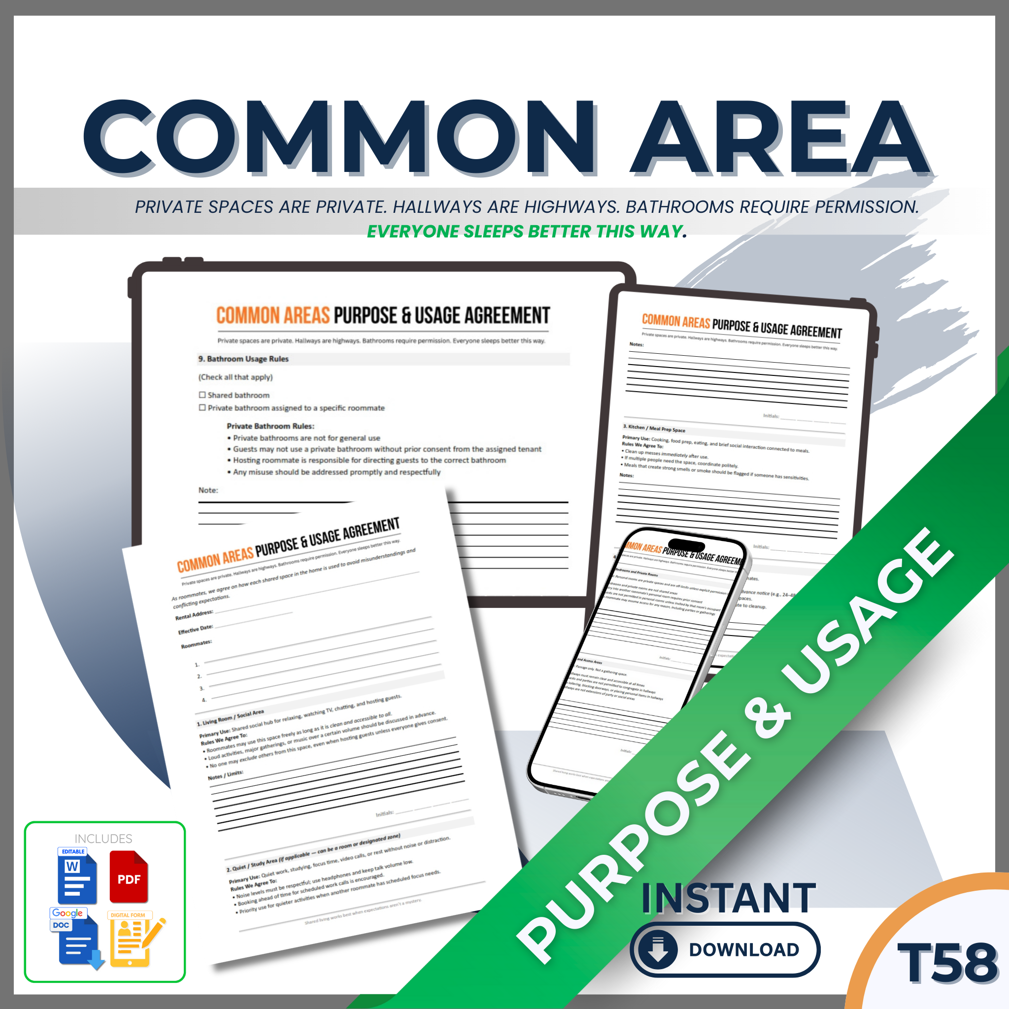 COMMON AREA PURPOSE AND USAGE AGREEMENT