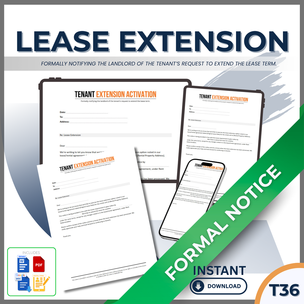 RENTAL LEASE EXTENSION - ACTIVATION LETTER