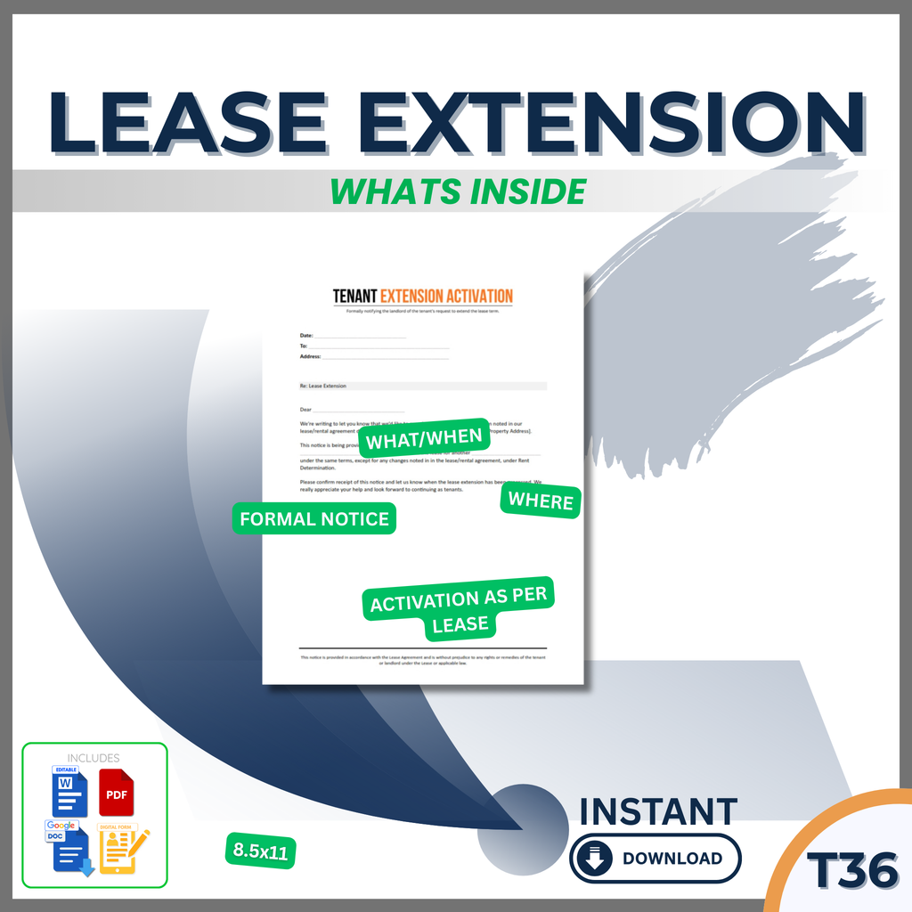 RENTAL LEASE EXTENSION - ACTIVATION LETTER