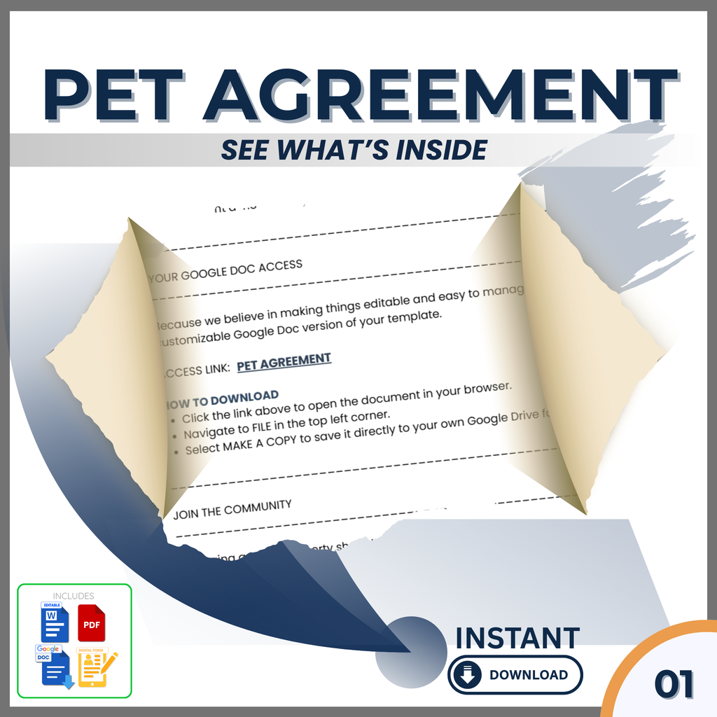 THE PET AGREEMENT: DRAMA FREE PAWS!