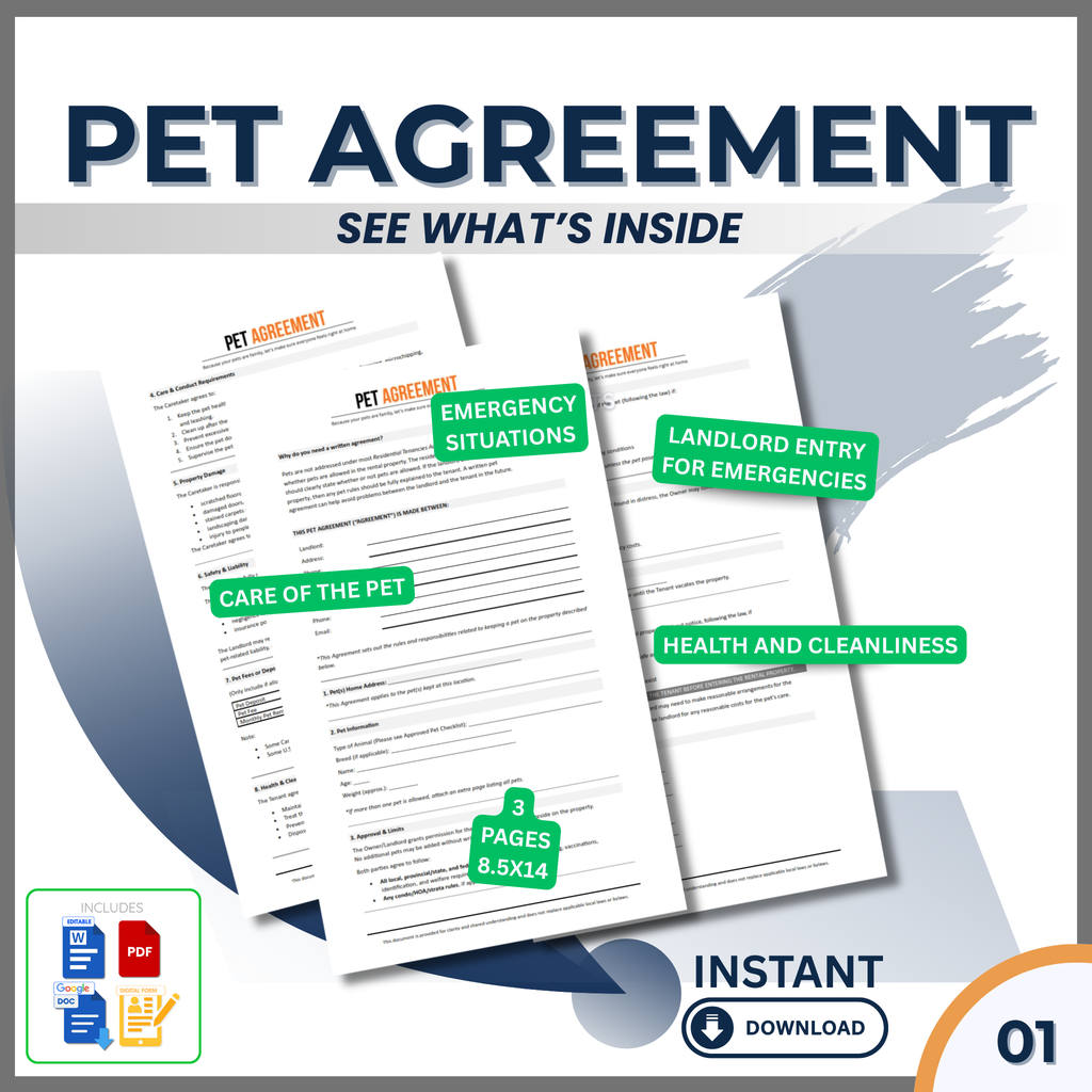 THE PET AGREEMENT: DRAMA FREE PAWS!