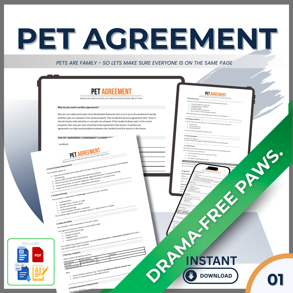 THE PET AGREEMENT: DRAMA FREE PAWS!